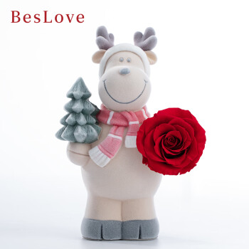 彼时爱（BesLove）永生花礼盒 情人节礼物玫瑰花生日礼品圣诞元旦节礼品鹿送女朋友