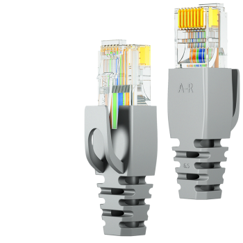 安普康（AMPCOM）水晶头保护套超五六类 环保6.5mm孔径CAT5E6类网线护套 电脑网络RJ45防尘套 灰色30个 AMHTGY30