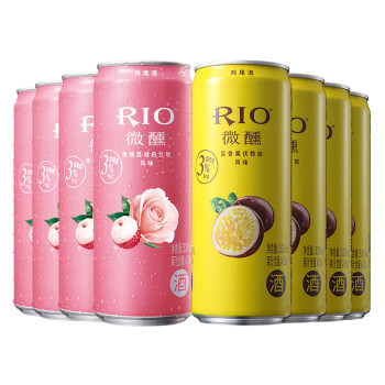 锐澳（RIO） 预调 鸡尾酒 果酒 微醺系列 3度 百香果味+玫瑰荔枝味 330ml*8罐