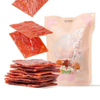 三只松鼠食品 零食休闲食品靖江特产猪肉脯原味100g/袋 5袋起售