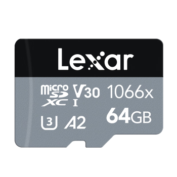 雷克沙（Lexar）64GB TF（MicroSD）存储卡 V30 读160MB/s 无人机运动相机内存卡 4K超清（1066x）