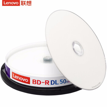 联想（Lenovo）BD-R DL 蓝光空白光盘/刻录盘 1-6速50GB 台产档案系列 桶装10片 可打印 商用