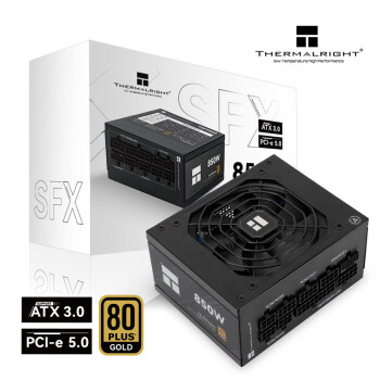 THERMALRIGHT(利民)额定850W TR-TGFX850 金牌全模组SFX电源 ATX3.0 电脑电源压纹线版金牌电源 TR-TGFX850