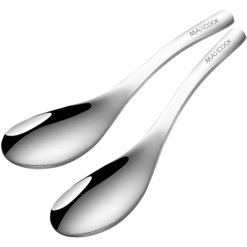 美厨（maxcook）316L不锈钢汤勺汤匙 加大勺子圆底餐勺饭勺汤勺 2件套MCCU3325