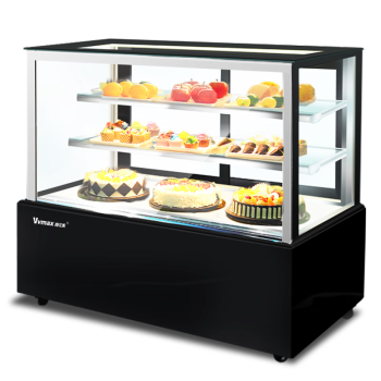维仕美（Vvmax）商用蛋糕柜展示柜冷藏水果甜品保鲜柜弧形直角台式风冷玻璃冰柜玻璃西点柜1.2黑色直角