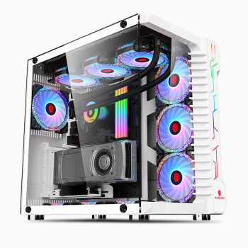 玩嘉 罗宾3 白色 宽体侧透玻璃游戏电脑主机箱支持360水冷/ATX主板/39CM长显卡/钢化玻璃侧透