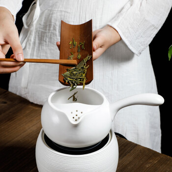 京腾佳盛 父亲节礼物陶瓷茶壶 煮茶器 侧把壶煮茶壶 侧把壶（白色）