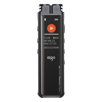 爱国者aigo录音笔R2210 16G专业录音设备高清降噪长时录音学习商务会议培训采访录音器MP3播放器 黑