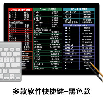 广群达加厚办公cadwordexcel常用快捷键鼠标垫电脑桌垫键盘垫多款软件