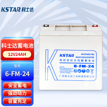 科士达（KSTAR)12V24AH固定性密封免维护蓄电池6-FM-24适用于UPS不间断电源