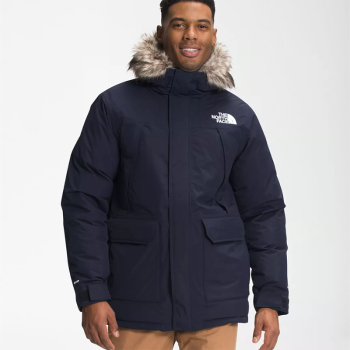 The North Face 北面男士羽绒服 McMurdo Parka 户外防风防水保暖派克大衣 深蓝色Navy XL