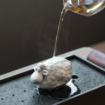 万仟堂（Edenus）茶宠 陶瓷可爱小羊桌面小摆件 迷你茶道配件 小绵羊·茶宠