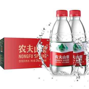 【送货上门】一箱农夫山泉380ml*24瓶天然饮用水泡茶商务会议家庭小