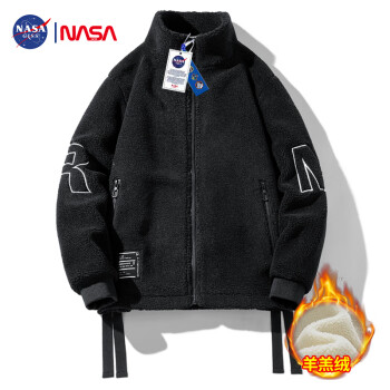 nasagiss官方潮牌羊羔绒棉服衣外套男ins冬季潮牌宽松加厚潮流港风
