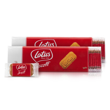 比利时进口 Lotus和情缤咖时焦糖饼干零食早餐下午茶点心312.5g（50片装）*2袋