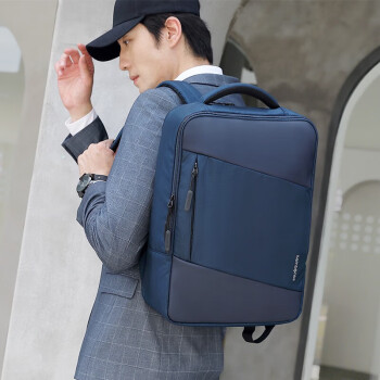 新秀丽（Samsonite）双肩包电脑包 男女士商务通勤旅行书包背包BT6*11001 蓝色14英寸