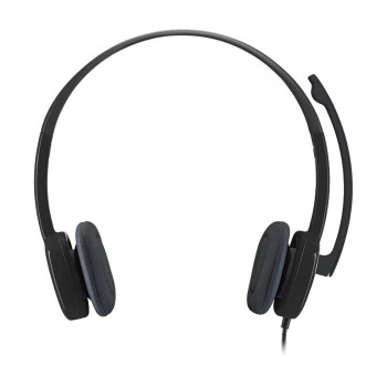 罗技（Logitech）H151 头戴式电脑耳机麦克风 单孔立体声降噪耳麦教育办公培训带话筒 黑色