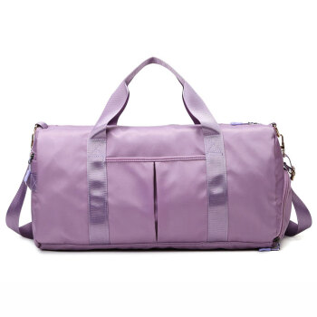 马呼屯 运动健身包女干湿分离瑜伽包大容量手提旅行包袋折叠短途出差旅游行李包 浅紫色
