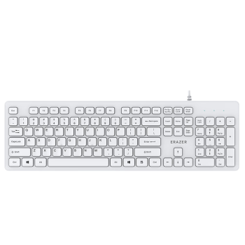 联想（Lenovo）异能者 有线键盘 K301 键盘 有线 商务办公键盘 全尺寸键盘 即插即用 笔记本电脑键盘【白色】