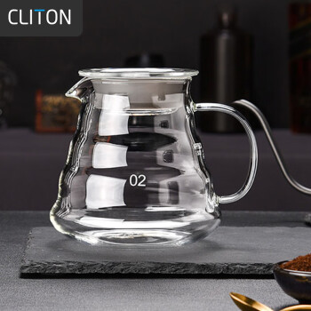 CLITON云朵咖啡分享壶 家用耐热玻璃滴漏壶咖啡云朵分享壶500ml CL-CF07