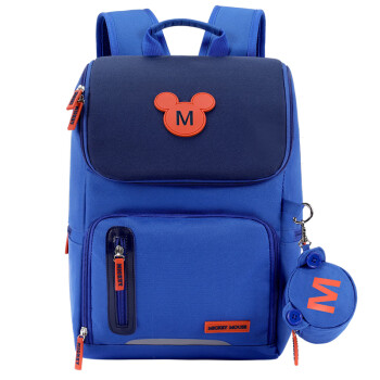 迪士尼（Disney）小学生书包1-3年级男女童双肩米奇韩版休闲背包SM11752天蓝色小号