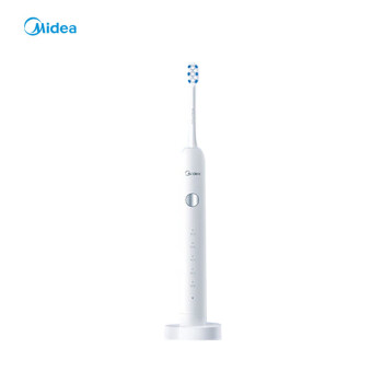 美的（Midea）电动牙刷软毛声波全自动防水感应式充电2刷头MR1系列冰川白MC-AJ0101