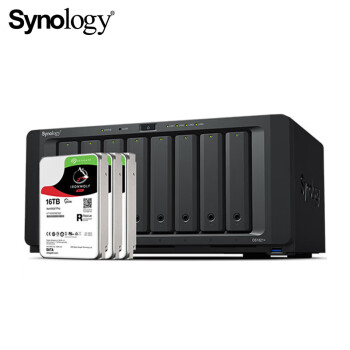 群晖（Synology）DS1821+四核心8盘位NAS网络存储搭配3块希捷(Seagate) 16TB酷狼pro ST16000NE000硬盘套装