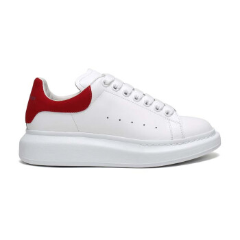 亚历山大麦昆（Alexander McQueen）男士阔型系带运动鞋小白鞋白色红尾 553680 WHGP7 9676 41码