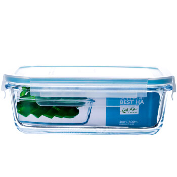 贝特阿斯（BestHA）耐热玻璃饭盒 玻璃保鲜盒长方形800ml 冰箱 便当盒 微波炉RLC-800
