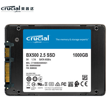 英睿达（Crucial）美光 1TB SSD固态硬盘 SATA3.0接口 BX500系列 高速读写CT1000BX500SSD1