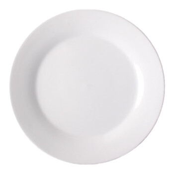 丹诗致远  圆形纯白陶瓷8寸西餐盘子平盘碟子点心平盘骨碟餐具 （五个装）
