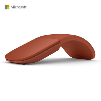 微软 Surface Arc 弯折蓝牙无线鼠标 波比红 弯折鼠标启动/关闭 多指触控手势 电池供电 多设备兼容