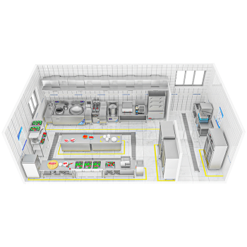 驰能（CHINENG）商用厨房工程学校食堂企业工厂员工餐厅全套厨房设备整体解决方案上门勘测图纸设计