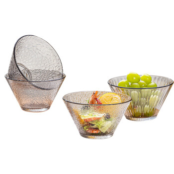 可美瑞特现代家用简约多彩玻璃沙拉水果碗四件套