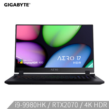 技嘉GIGABYTE RP77 Aero17-XA 17.3英寸设计轻薄游戏本(i9-9980HK GeForce RTX 2070 16G 512G 4K HDR),降价幅度9.8%