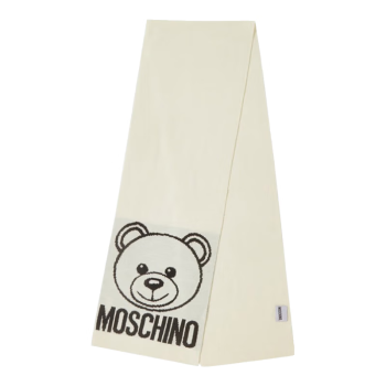 莫斯奇诺（moschino）男女同款灰色小熊款羊毛围巾 30752 M2785 002