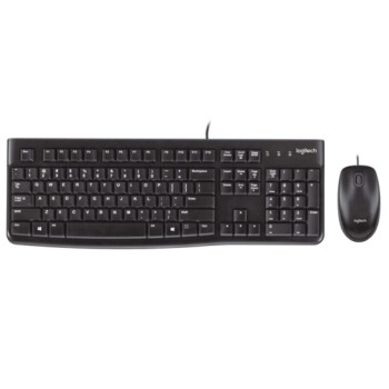 罗技（Logitech）MK120 有线键鼠套装 USB电脑台式机笔记本商务办公键鼠套装 全尺寸黑色