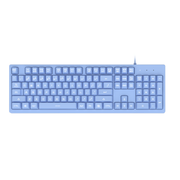 斗鱼（DOUYU.COM）DKS100 游戏键盘 电竞级19键无冲 类茶轴机械手感键盘 薄膜键盘 静音办公 淡雅白光 远峰蓝