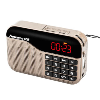 纽曼Newmine收音机 老年人便携式播放器 充电广播随身听半导体 金色 N63