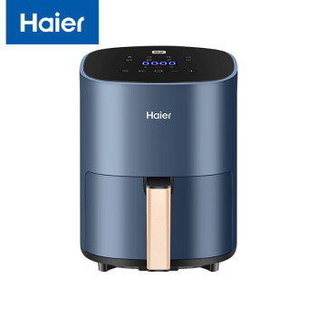 海尔（Haier）空气炸锅 2.8升精致小巧 无油煎炸热风循环触屏控制不沾底盘抽屉式 HA-E28A 蓝色