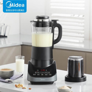 美的（Midea）破壁机 家用果汁机豆浆机轻音榨汁机 1.75容量 智能预约 辅食料理机一机双杯 BL1096A