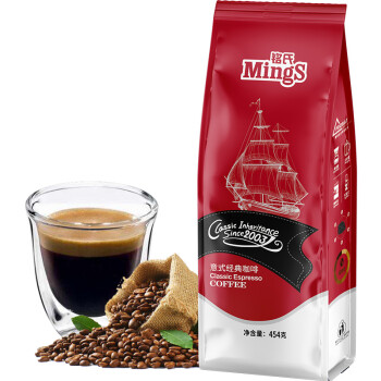 铭氏Mings 精品系列 意式经典咖啡豆454g 意大利浓缩拼配 奶咖适用