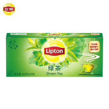 立顿（Lipton）绿茶安徽黄山50g 送礼非独立袋泡双囊茶包办公室下午茶2g*25包