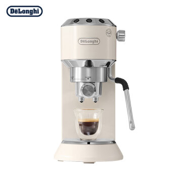 德龙（Delonghi）咖啡机 半自动咖啡机 意式浓缩 家用 泵压式 EC885.CR 奶油色