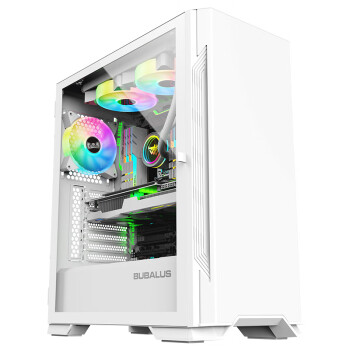 大水牛（BUBALUS）守护者S201 白色 台式主机游戏电脑机箱(前置360水冷位/支持E-ATX/玻璃全侧透/6风扇位)