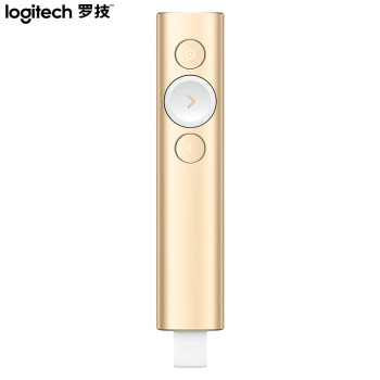 罗技（Logitech）Spotlight 无线演示器 投影笔 ppt翻页笔 演讲笔 放大聚焦液晶屏可显 (金色)
