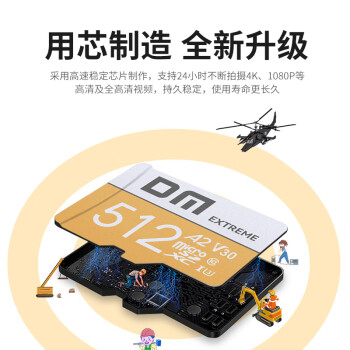 DM大迈 512GB TF（MicroSD）存储卡 金卡 A2 V30游戏手机行车记录仪监控摄像头多设备兼容高速内存卡
