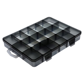 益美得 SHQ9414 多格零件盒 透明塑料电子元格子工具收纳盒子小螺丝分格配件盒 半拆卸18格小号（黑）