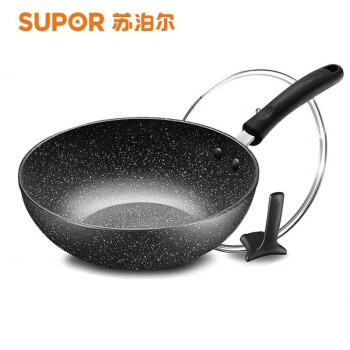 苏泊尔（SUPOR）30CM炒锅NC30PA1麦饭石色不粘锅少油烟家用烹饪 煤燃气灶电磁炉通用 NC30PA1【无副耳】