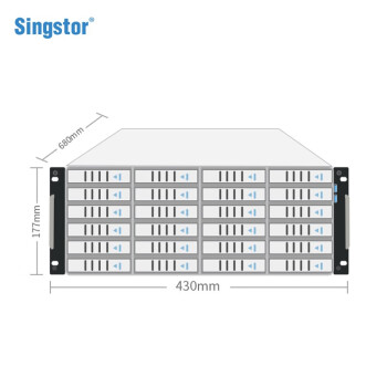 鑫云（Singstor）SS200P高性能36盘位光纤共享磁盘阵列 网络存储 标配 整机432TB(36块12T原厂匹配SAS硬盘)